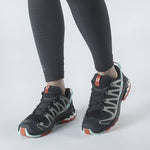 Salomon XA Pro 3D v8 women's trail running shoes in dark grey with orange accents