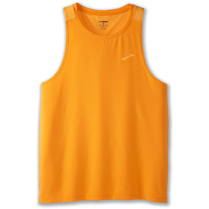 Brooks Atmosphere Sleeveless Men's 2.0 tank top in Marigold Sun Glow orange