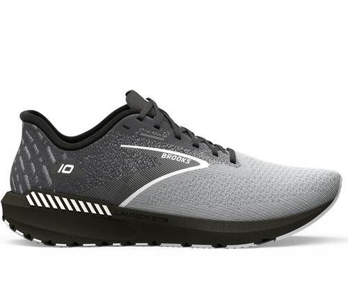 Brooks Launch 10 men's running shoe in gray gradient with black sole