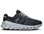 On Cloudrunner 2 women's running shoe in shadow gray with lime green details