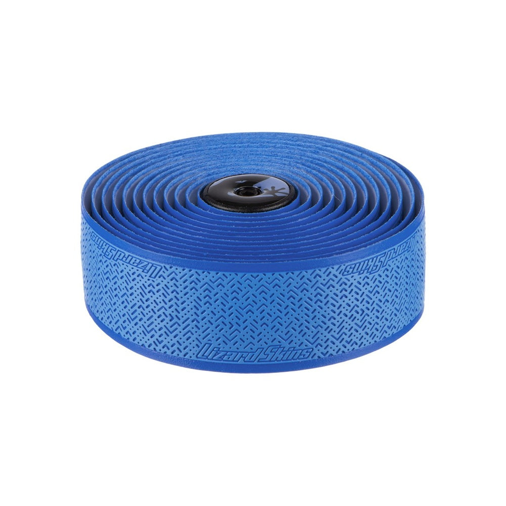 Lizard Skins DSP cobalt blue handlebar tape roll with textured diamond pattern surface