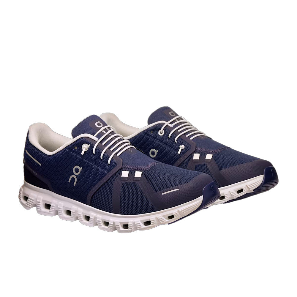 On Cloud 5 men's running shoes in Midnight Navy and White colorway, pair view