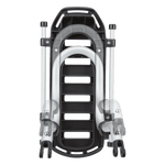 Thule Pack N Tour Rack in black with silver aluminum frame on white background