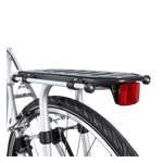 Thule Pack N Tour Rack in black mounted on bicycle rear wheel