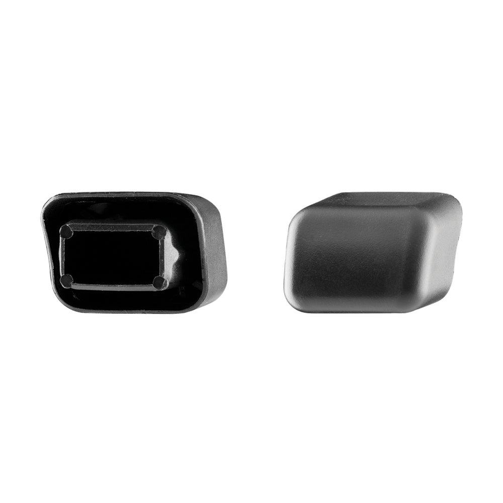 Thule Spar Tube End Cap in black, shown from front and side angles on white background