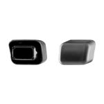 Thule Spar Tube End Cap in matte black shown from front and hollow interior views