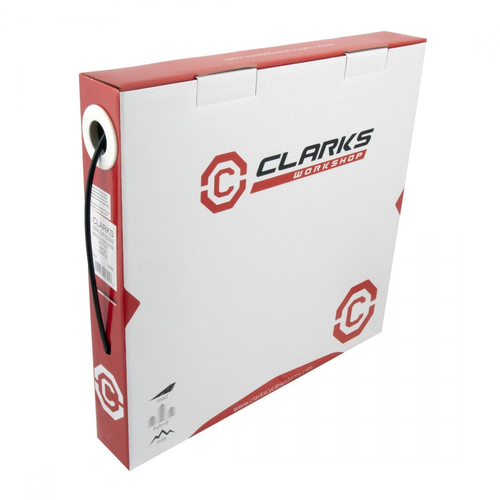 Clarks Workshop 4mm cable housing dispenser box in white and red packaging