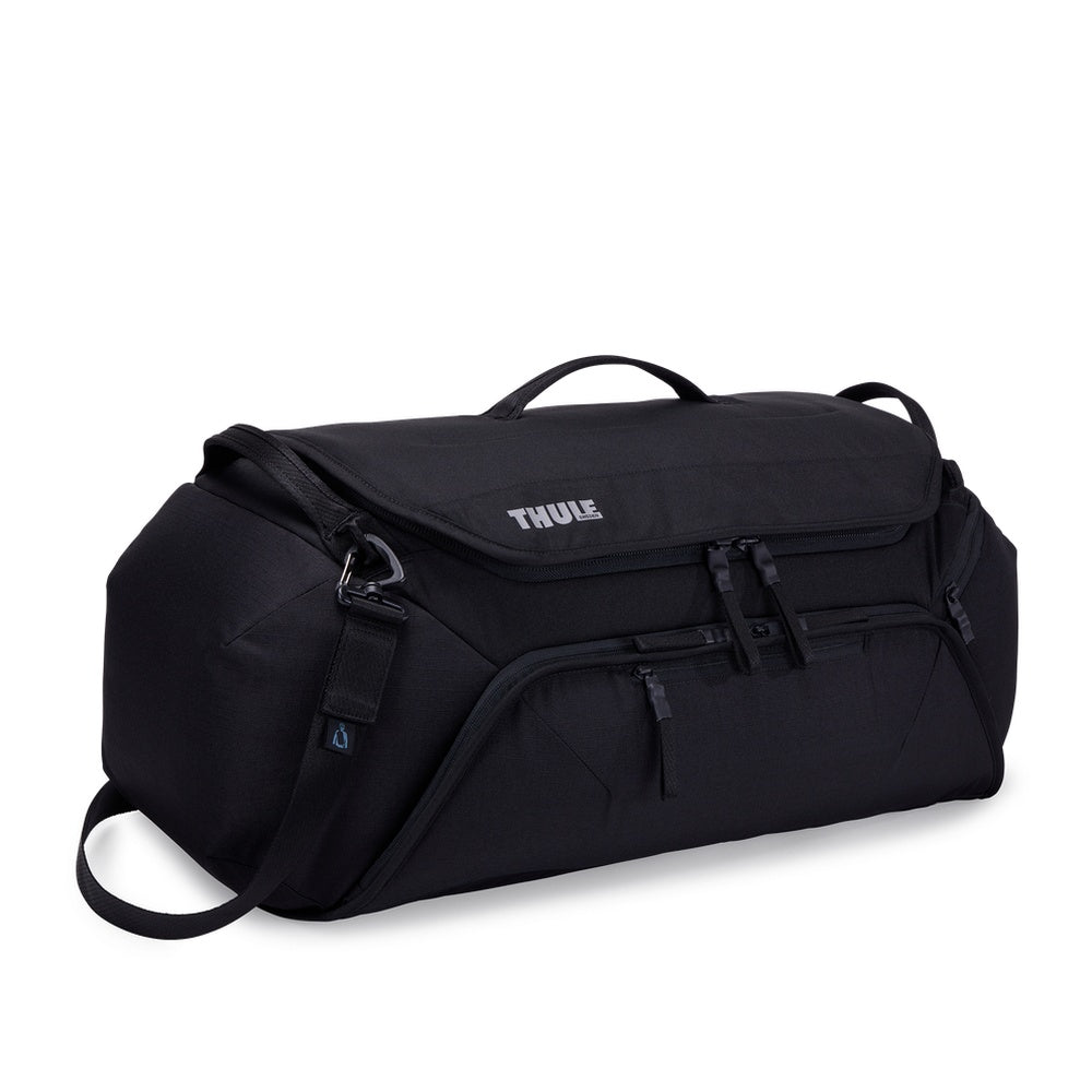 Thule RoundTrip black bike duffel bag with handles and multiple compartments