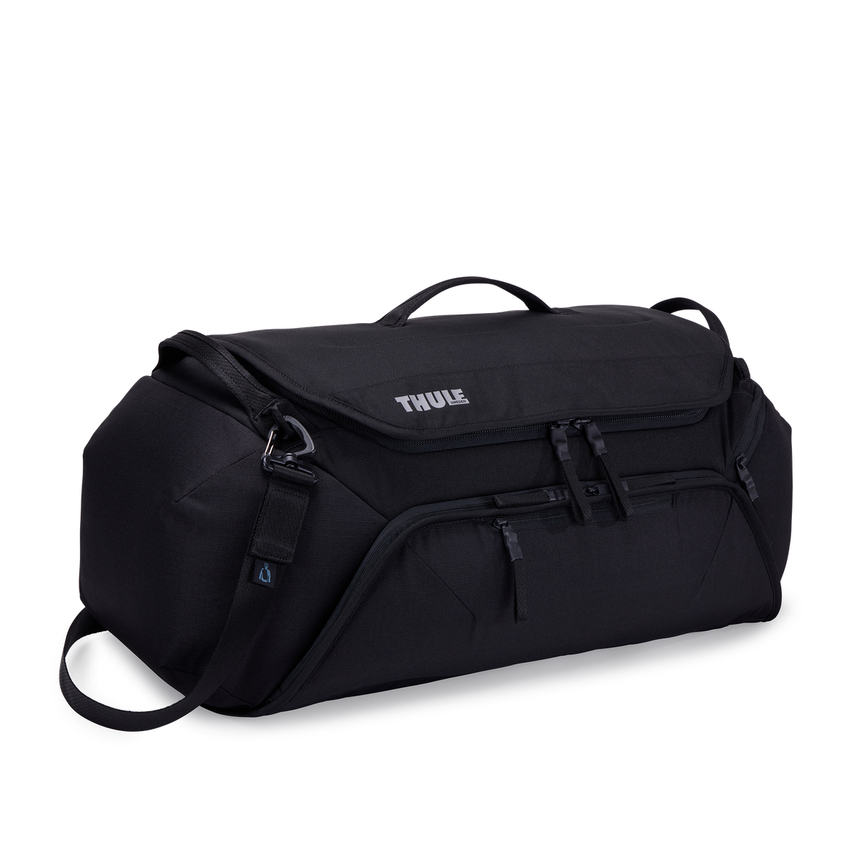 Thule RoundTrip bike duffel bag in black with shoulder strap and handles