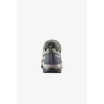 Salomon X ULTRA 5 GTX women's hiking shoe, rear view, grey and green colorway
