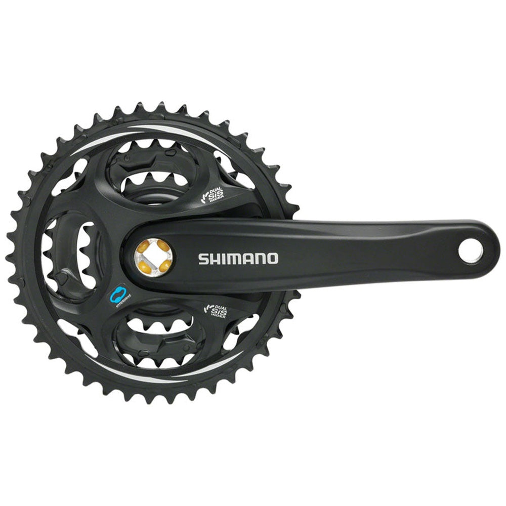 Shimano FC-M311-L triple chainring crankset in matte black with 170mm arm
