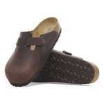 Birkenstock Boston clogs in Habana brown oiled leather with cork footbed