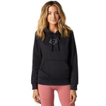 Fox Racing women's black pullover hoodie with Fox head logo on chest, front view