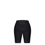 Black women's cycling shorts with high waistband and professional studio photography