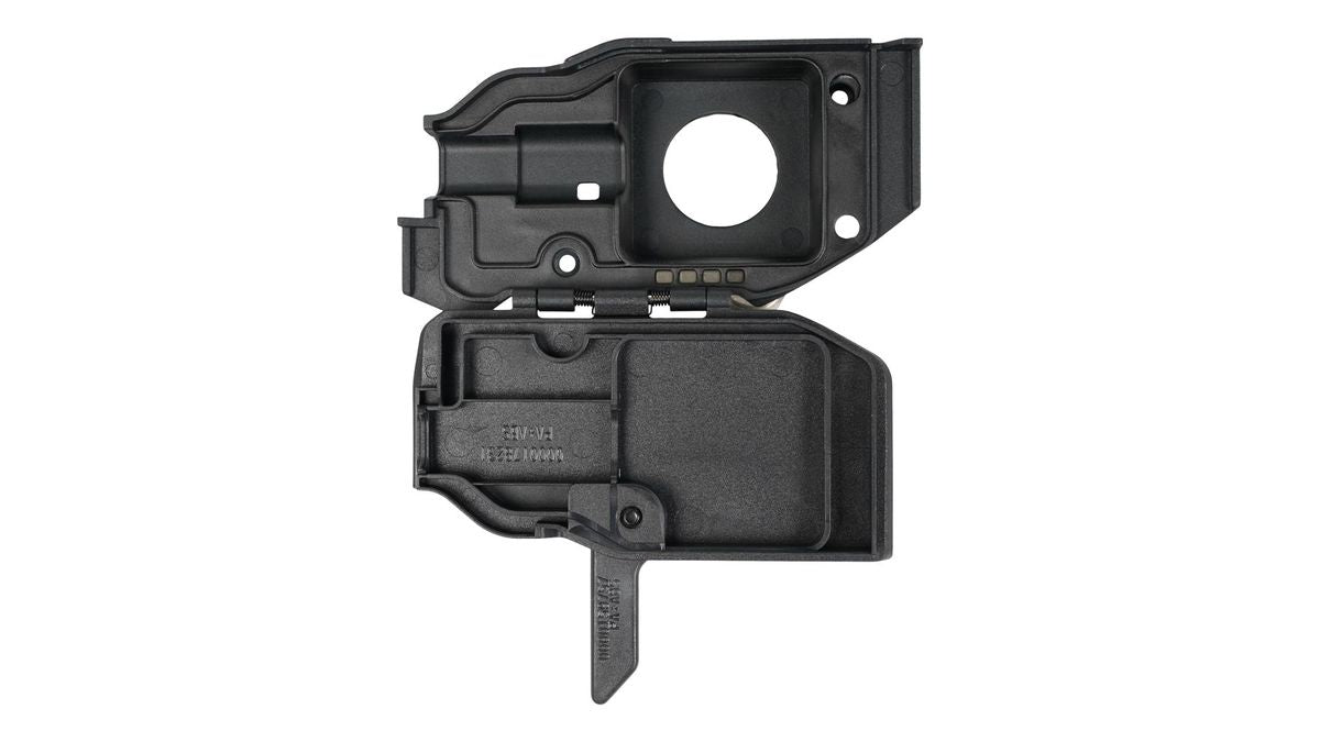Black Specialized Levo battery rock guard door kit with protective housing components