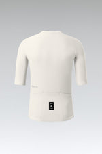 Gobik Phantom Jersey in cream color, back view showing brand label and rear pockets