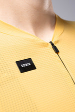 Gobik Phantom Jersey in bright yellow dandelion color with perforated fabric details