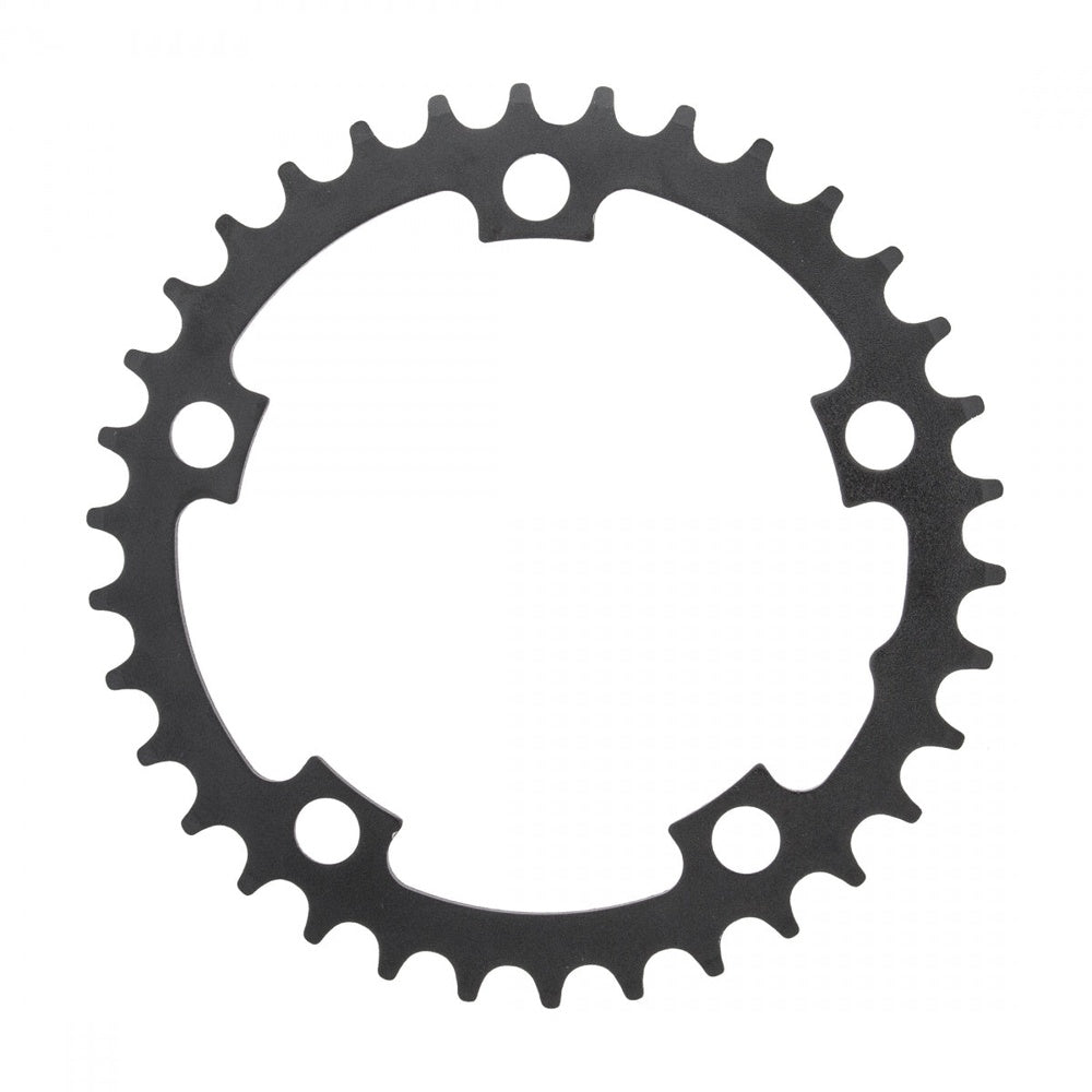 SunRace black chainring with 34 teeth and 110mm bolt circle diameter