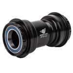 Wheels Manufacturing PF30-OUT Press Fit 30 bottom bracket with blue sealed bearings on white background