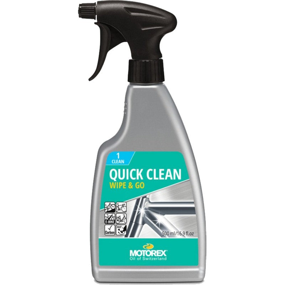 Motorex Quick Clean spray bottle with black trigger and turquoise label