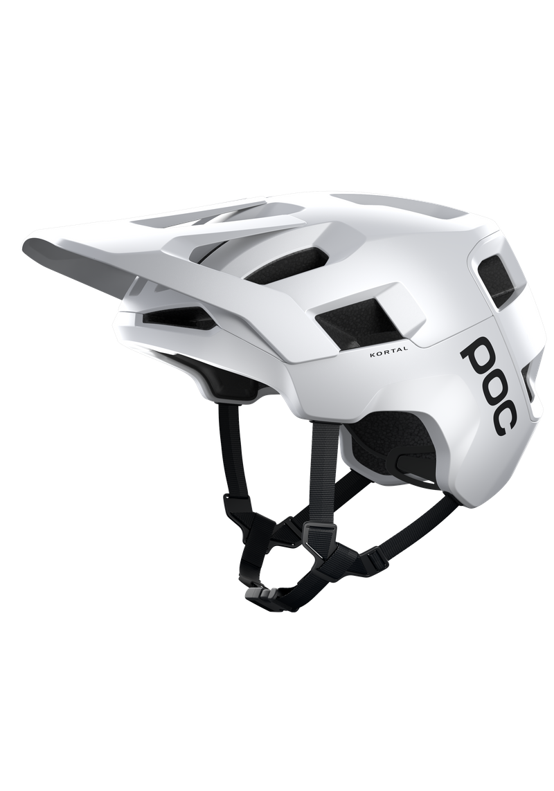 POC Kortal mountain bike helmet in hydrogen white matte finish with visor