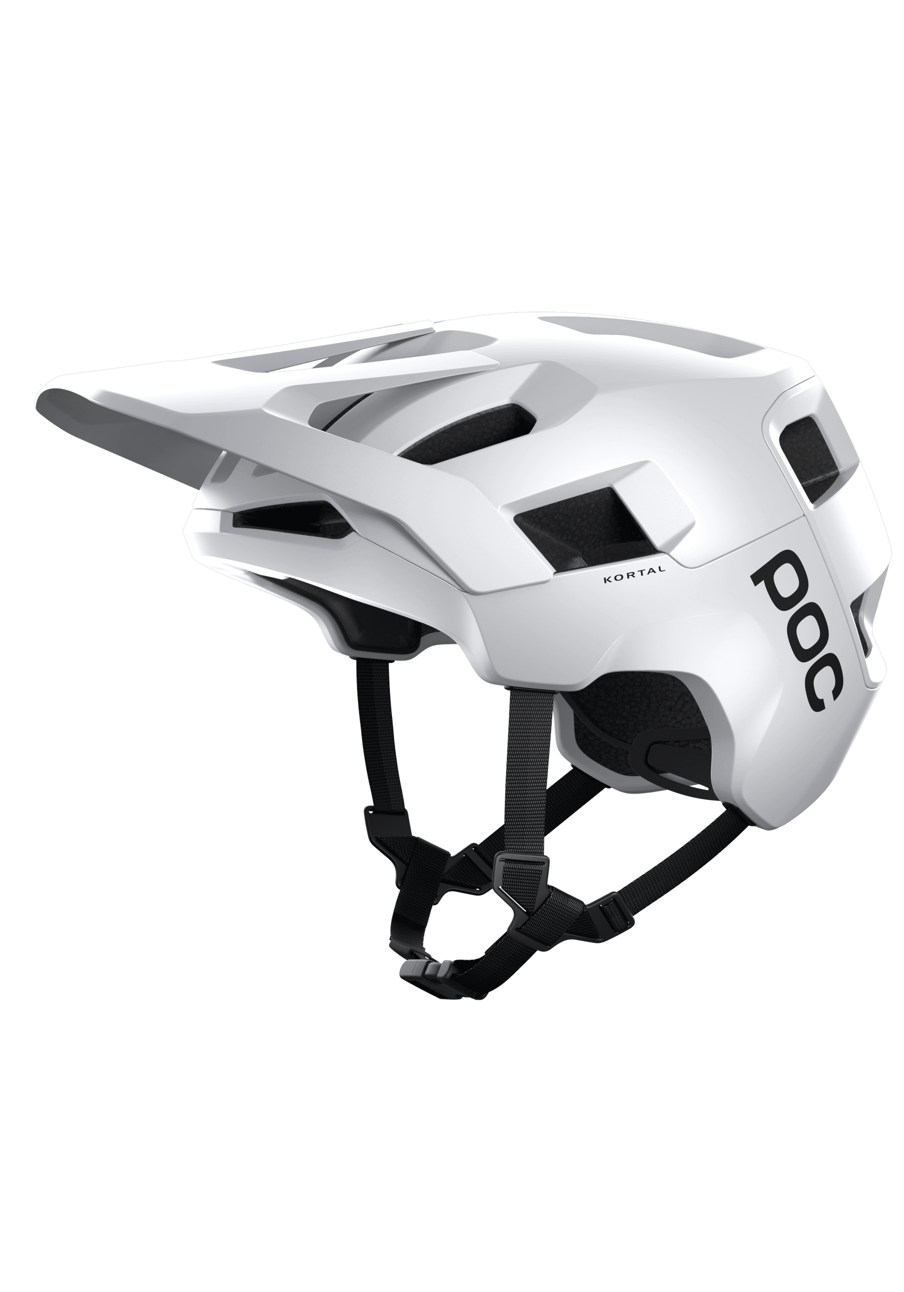 POC Kortal mountain bike helmet in hydrogen white matte finish with visor