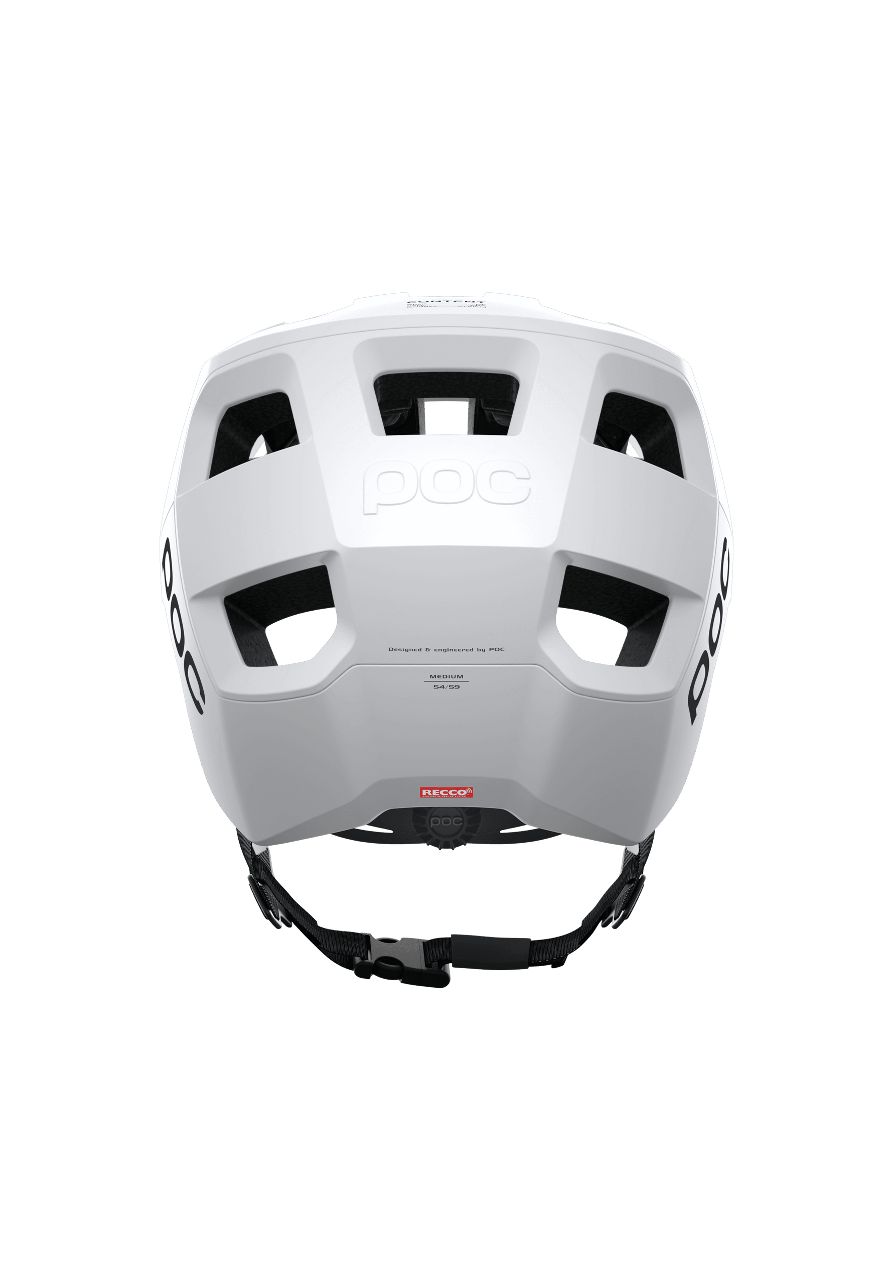 POC Kortal cycling helmet in hydrogen white matte finish, rear view