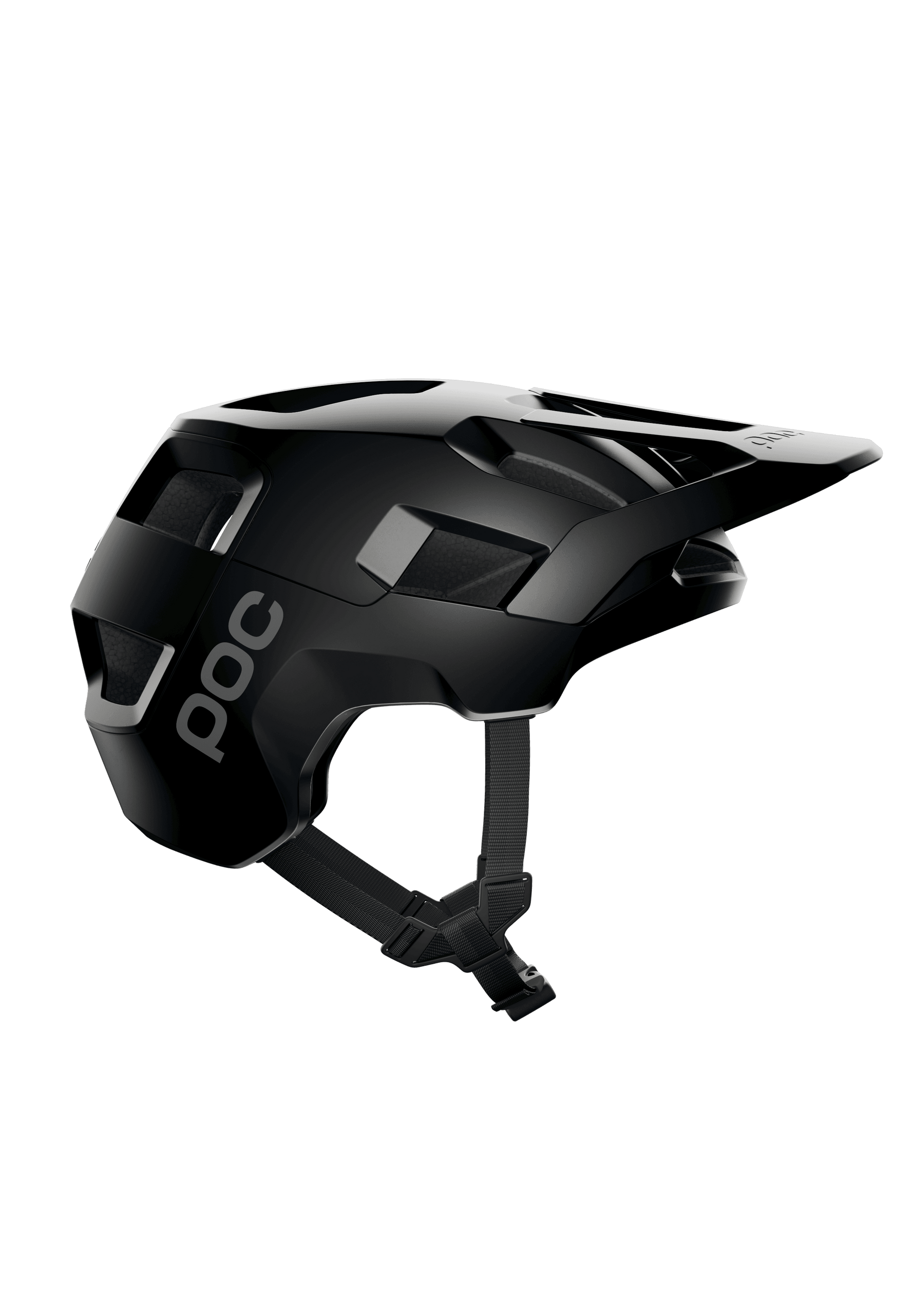 POC Kortal mountain bike helmet in matte black with protective visor and adjustable straps