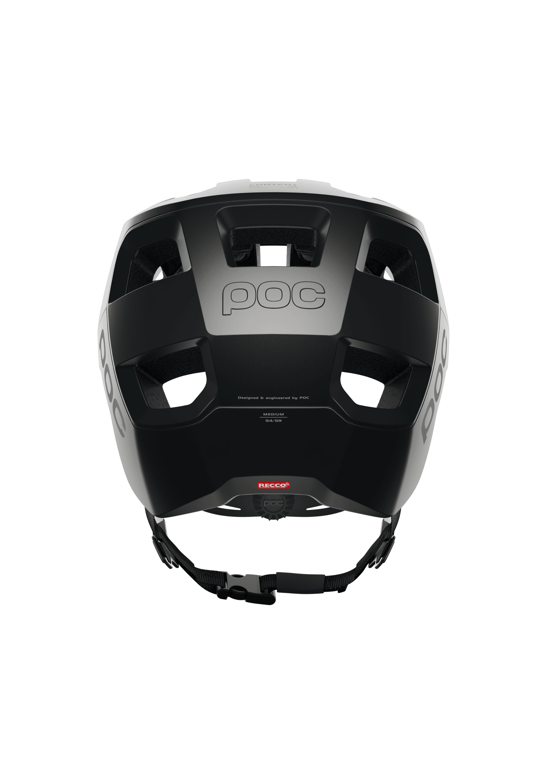 POC Kortal helmet in uranium black matt colorway, rear view showing ventilation