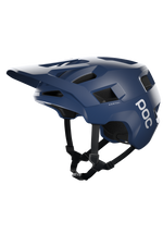 POC Kortal mountain bike helmet in matte blue with ventilation holes and visor