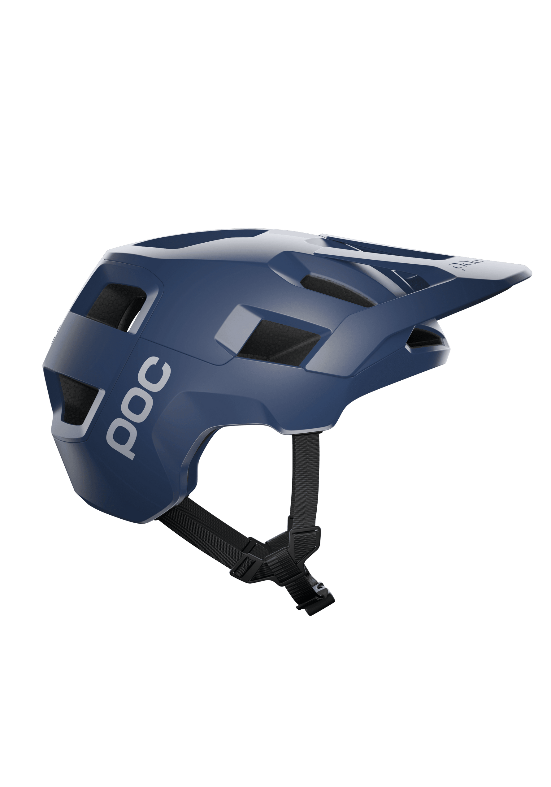 POC Kortal mountain bike helmet in Led Blue Matt colorway with visor