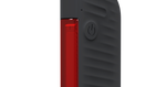 Syncros Campbell rear bike light in black with illuminated red LED strip and power button