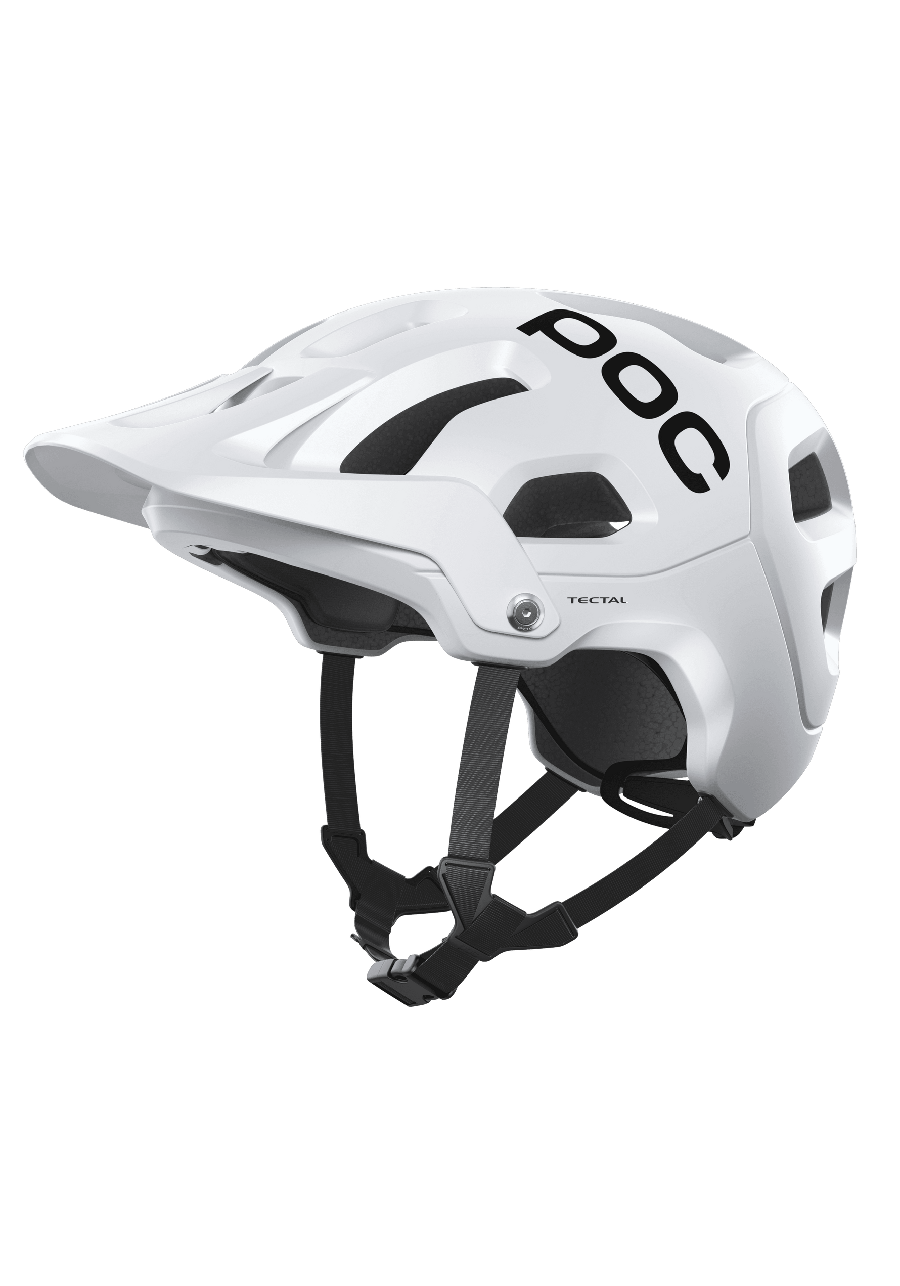POC Tectal MTB helmet in hydrogen white with visor and ventilation system