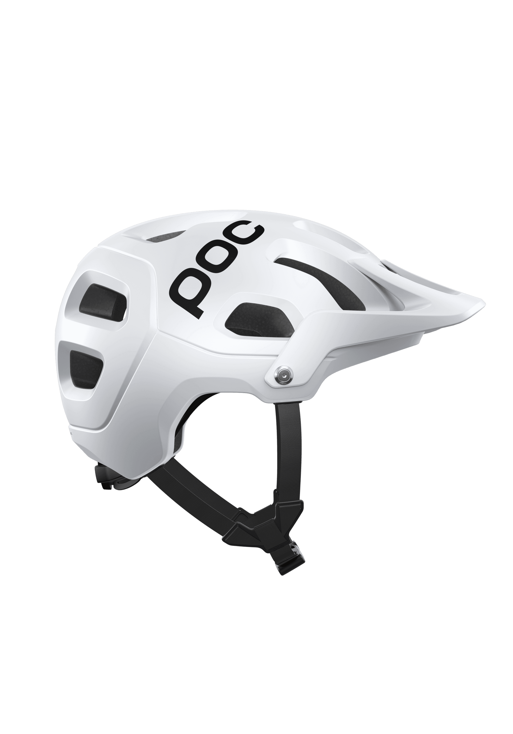 POC Tectal MTB helmet in hydrogen white shown from side profile angle