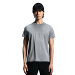 Man wearing gray heathered On Core-T shirt against white background
