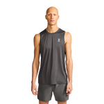 Man wearing On Core Tank sleeveless running shirt in dark gray heather
