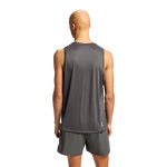 Back view of man wearing charcoal gray On Core Tank with matching shorts
