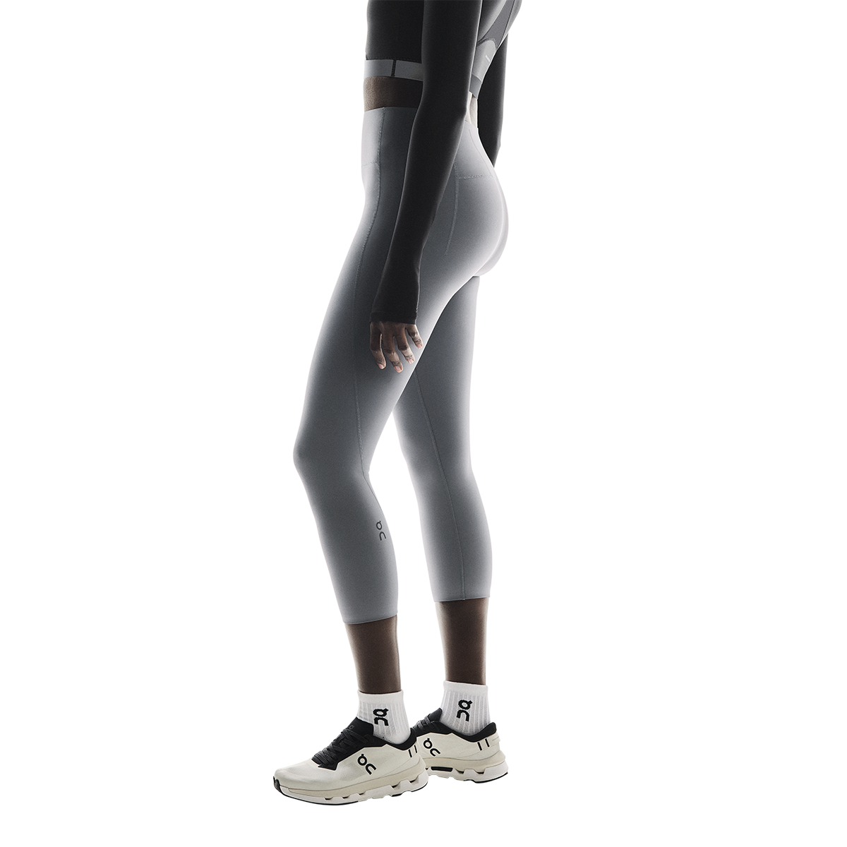 On Studio Tights 7/8 Women's in gray color showing side profile
