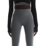 On Studio Tights 7/8 Women's in charcoal gray with high waistband