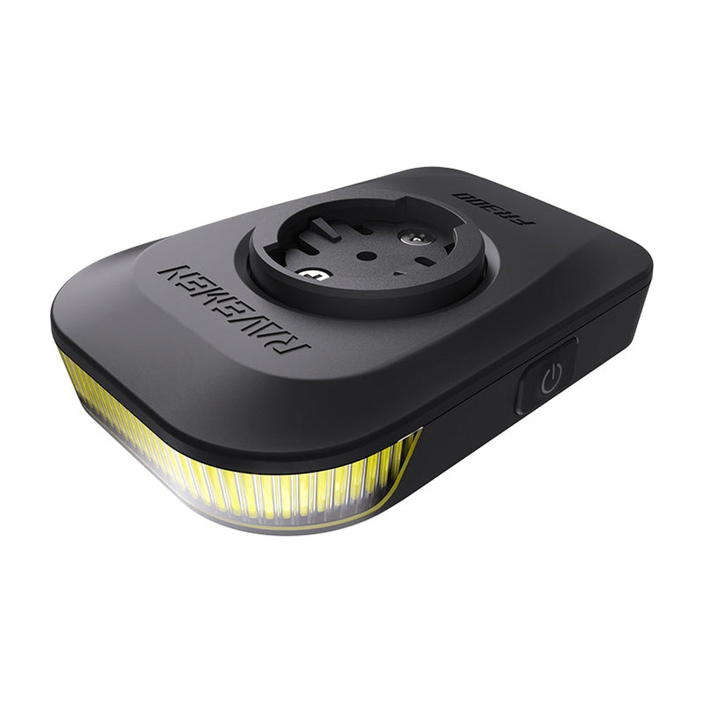 Ravemen FR300 black bicycle headlight with LED illuminated front panel