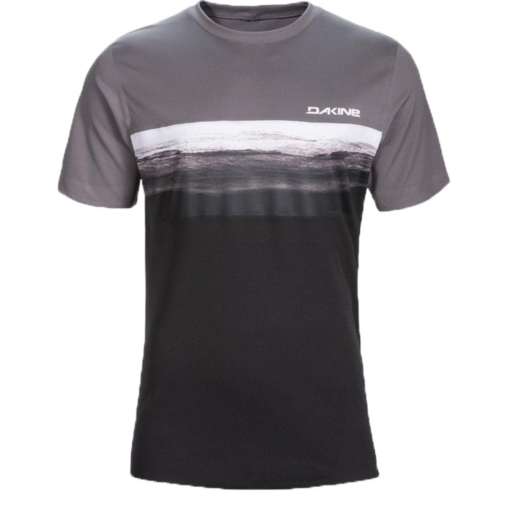 Dakine Intermission loose fit t-shirt with gray-black gradient and mountain landscape design