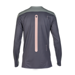 Fox Racing Flexair long sleeve jersey back view in grey with pink stripe detail