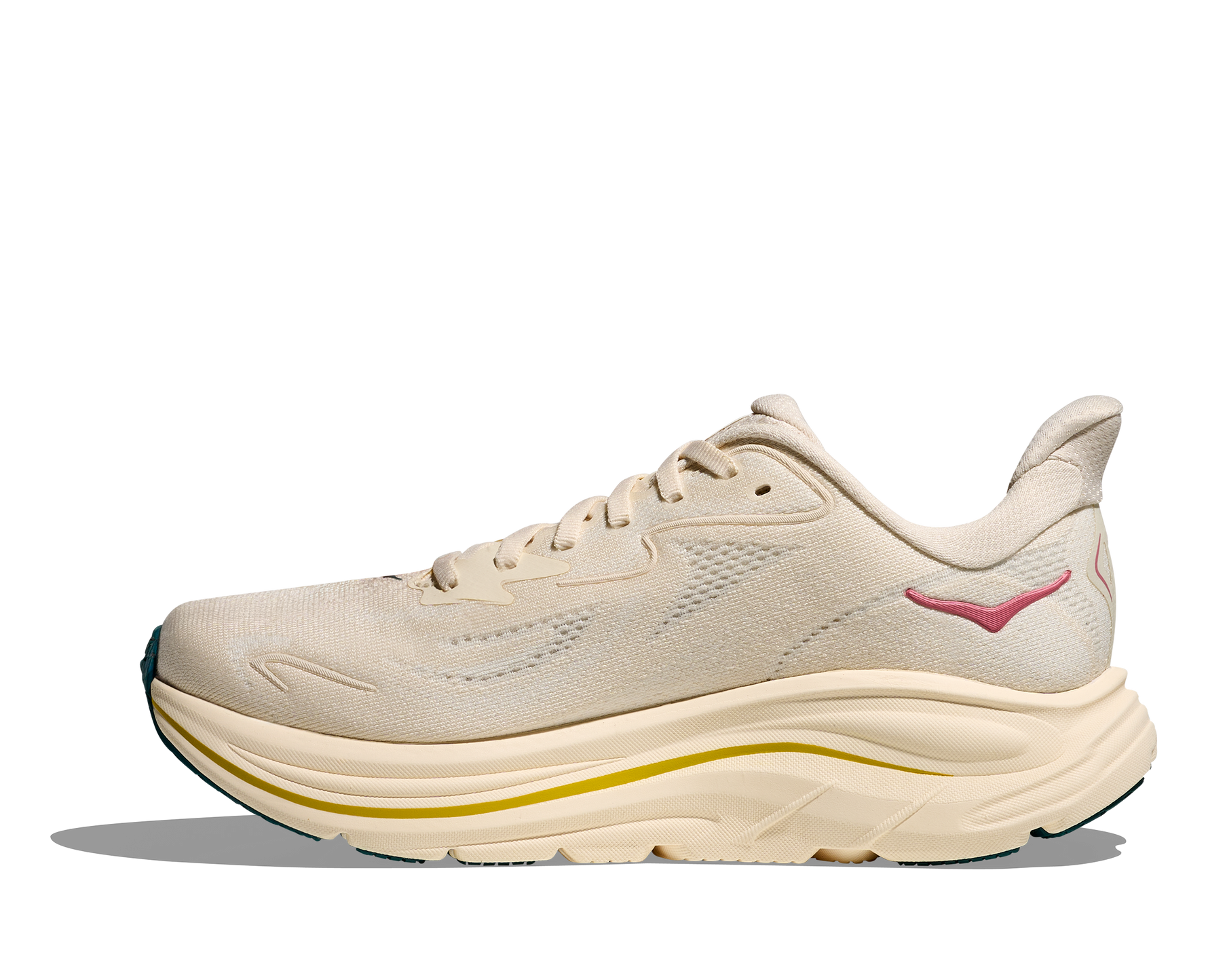 Hoka Clifton 10 Women's running shoe in birch alabaster colorway side view