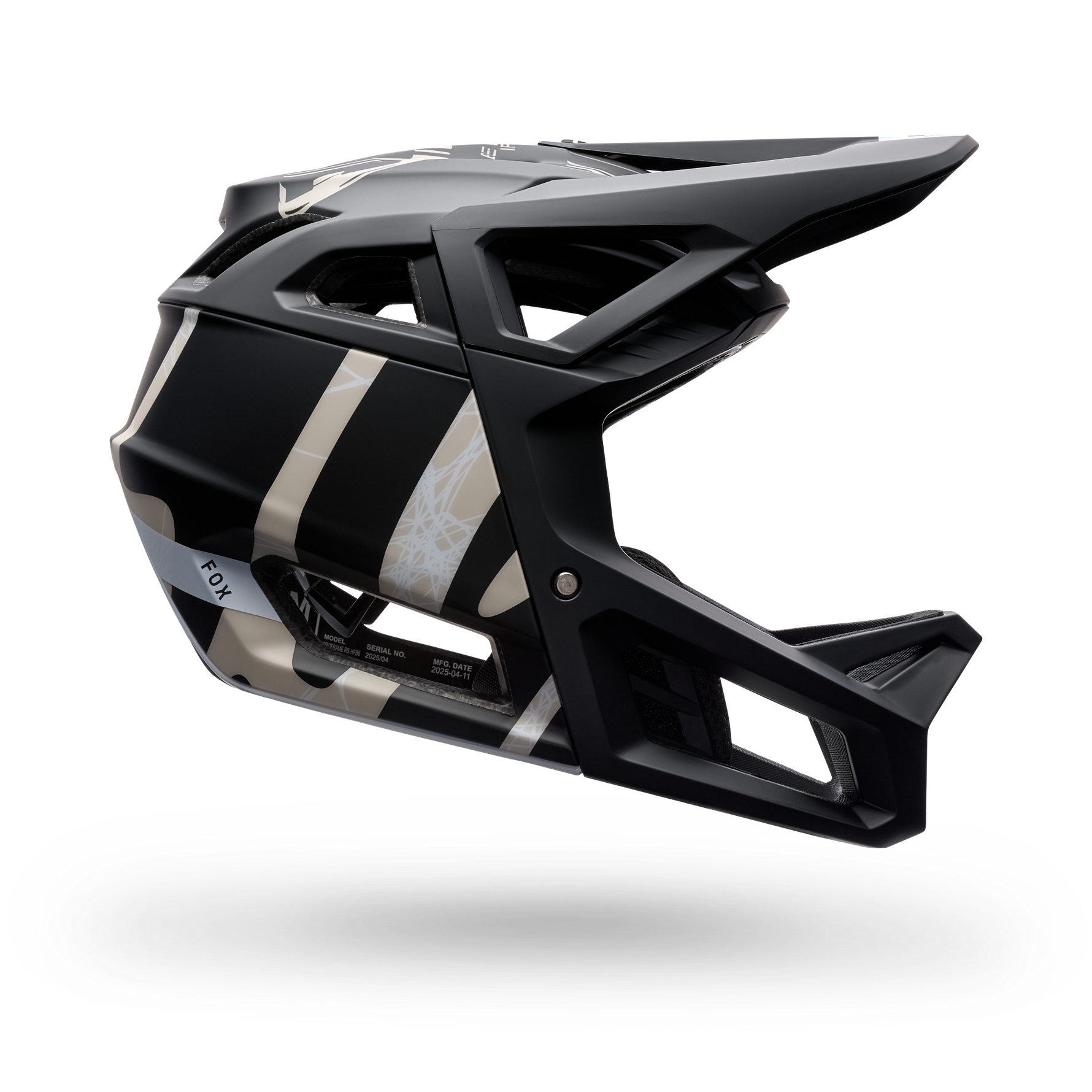 Fox Proframe RS Clyzo full-face mountain bike helmet in black and tan camo