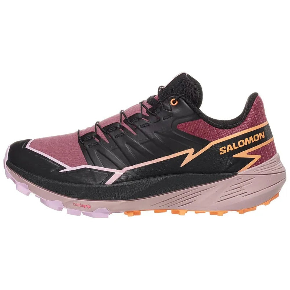 Salomon Thundercross women's trail running shoe in purple, black and orange colorway