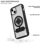 Rokform Crystal Case for iPhone 15 Plus with clear back and black protective edges