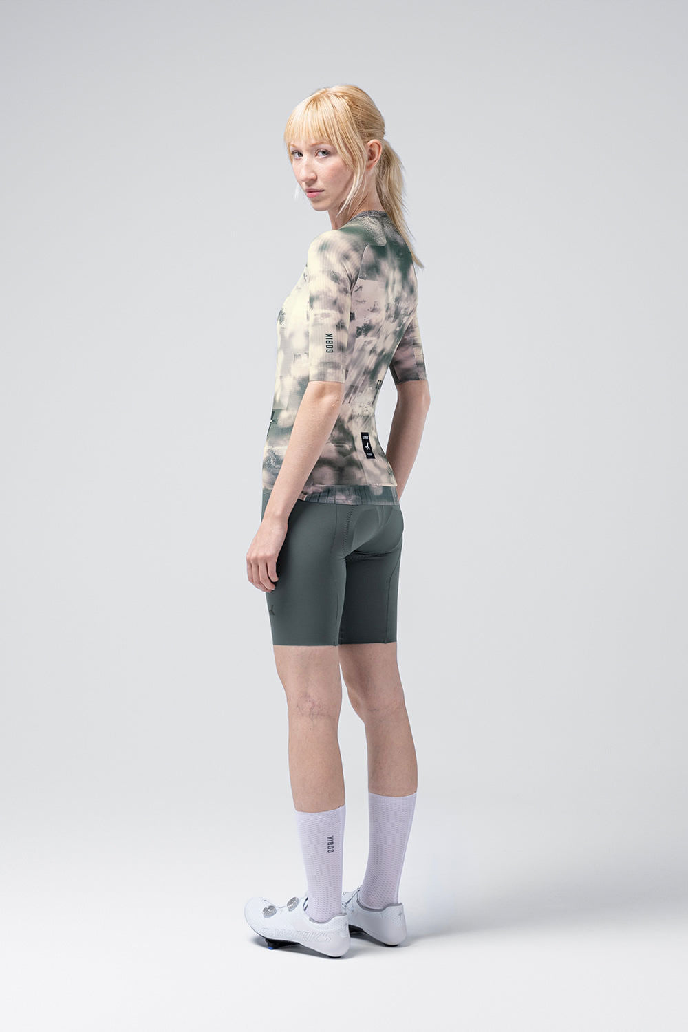 Gobik Reactive Short Sleeve Jersey in Bush camouflage pattern worn by model