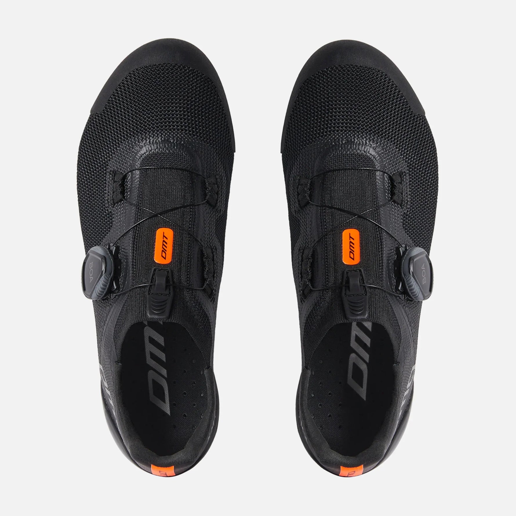 DMT KM4 MTB cycling shoes in black with orange accents and BOA closure system