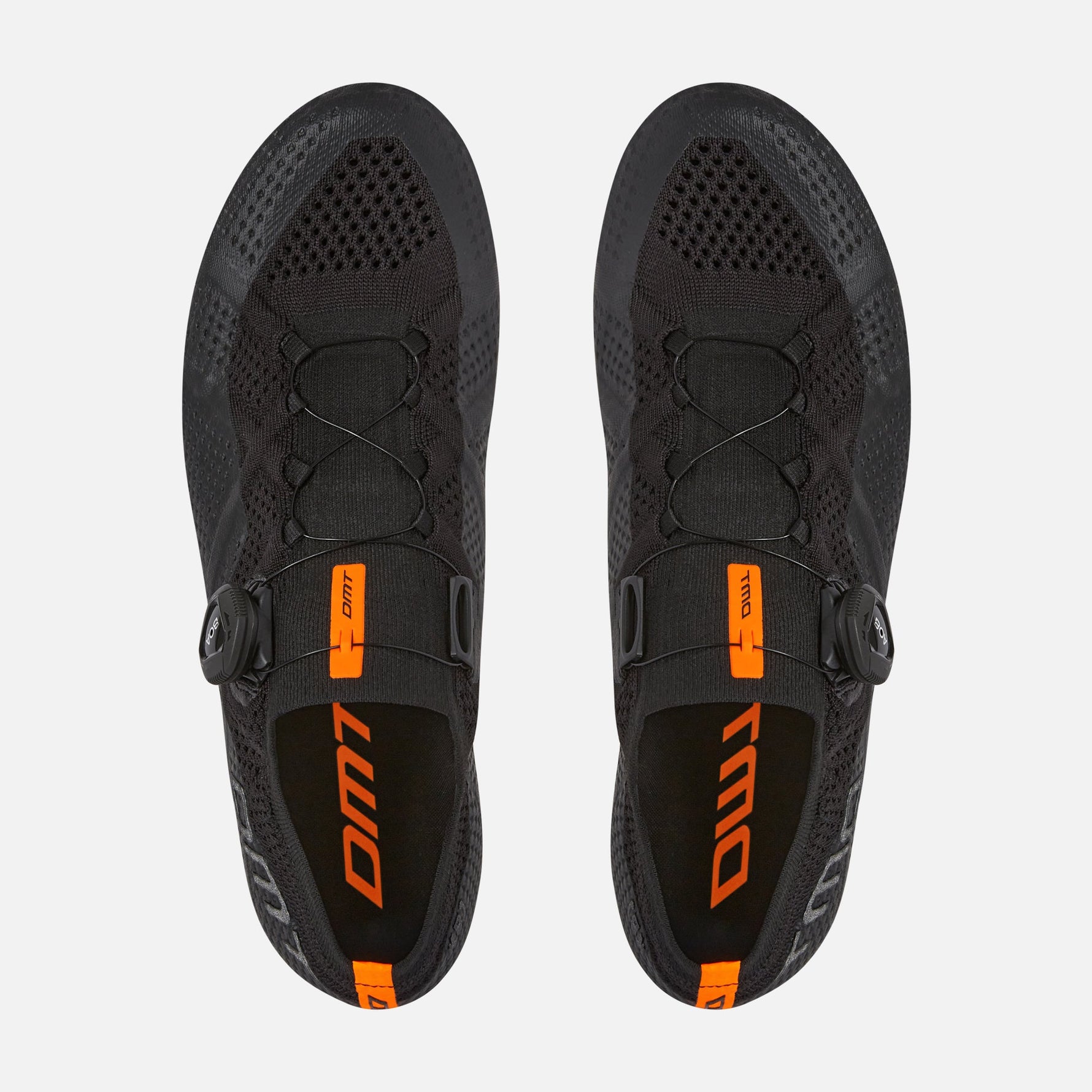 DMT KR1 black road cycling shoes with orange details and BOA closure system