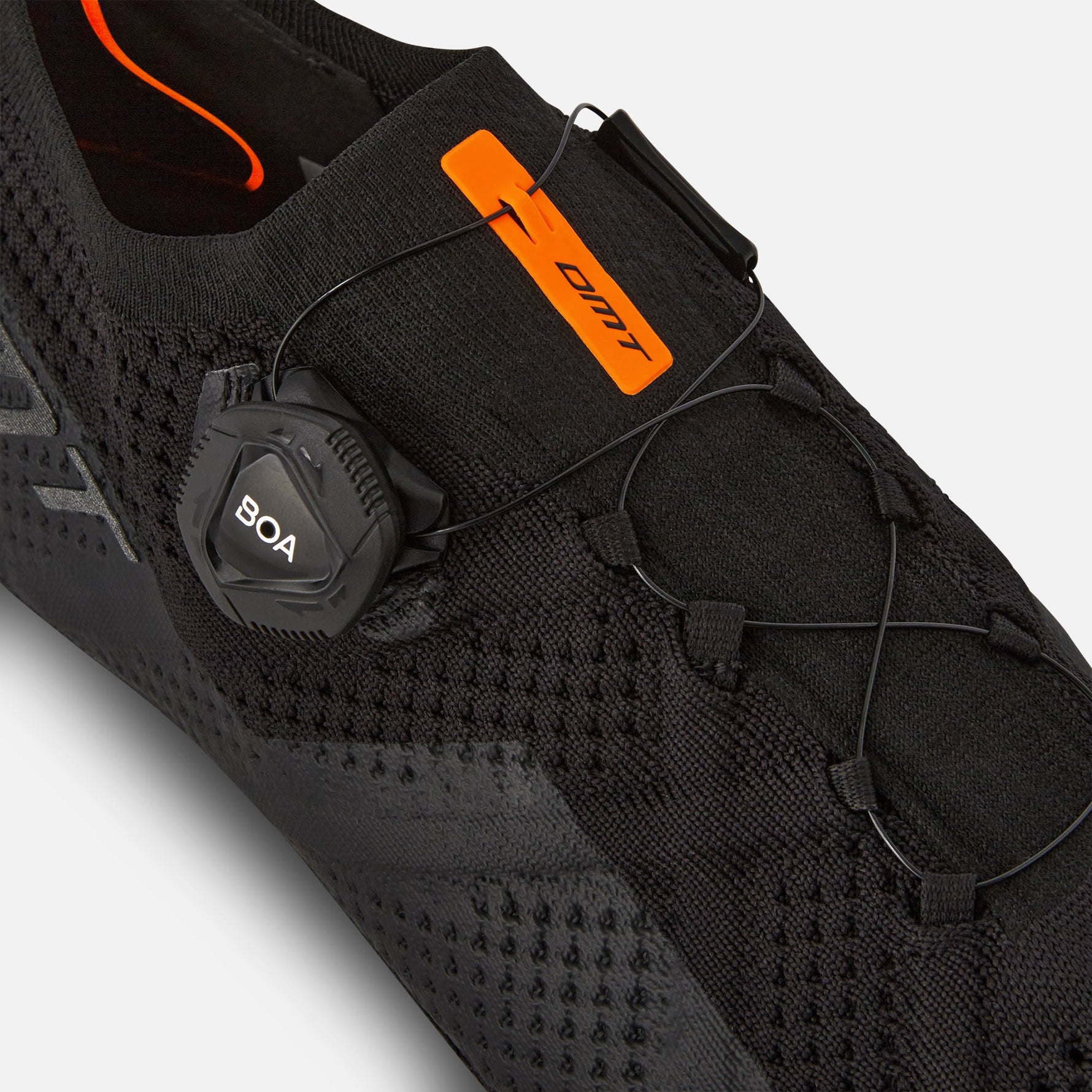 DMT KR1 black road cycling shoe with BOA closure system and orange accent
